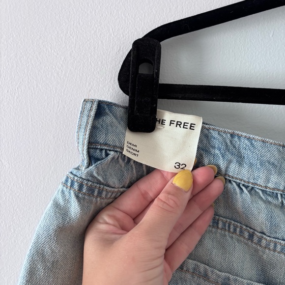 we the free - NWT demi denim skort mini skirt shorts light wash blue - Picture 7 of 8